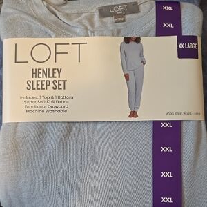 LOFT Henley Sleep Set - Light Gray